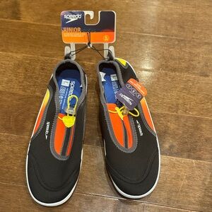 Speedo Junior Black and Orange Aquatic Shoes